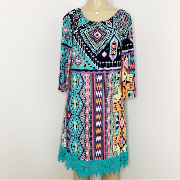 2 B Together Dresses & Skirts - 2 B TOGETHER Colorful Knit Dress Cover Up Small